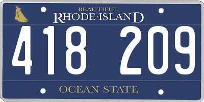 RI license plate 418209