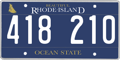 RI license plate 418210