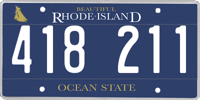 RI license plate 418211