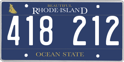 RI license plate 418212