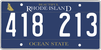 RI license plate 418213
