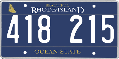 RI license plate 418215