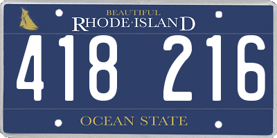 RI license plate 418216