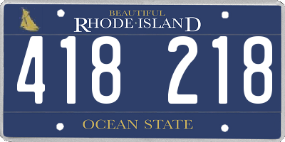 RI license plate 418218