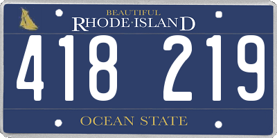 RI license plate 418219