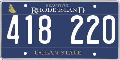 RI license plate 418220