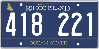 RI license plate 418221