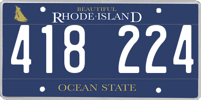 RI license plate 418224