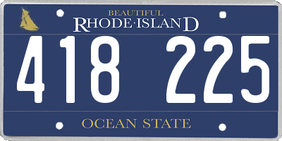 RI license plate 418225