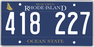 RI license plate 418227