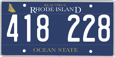 RI license plate 418228
