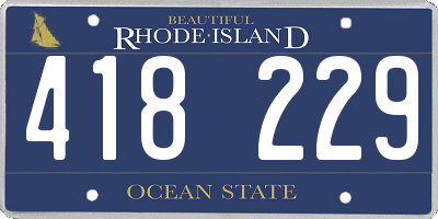 RI license plate 418229