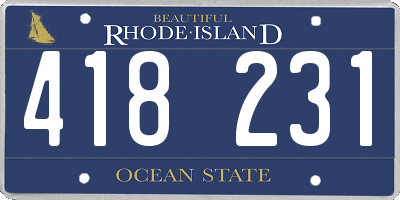 RI license plate 418231