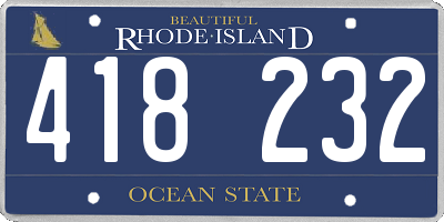 RI license plate 418232