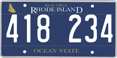 RI license plate 418234