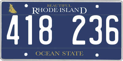 RI license plate 418236