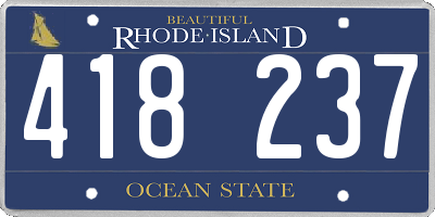 RI license plate 418237