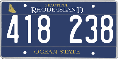 RI license plate 418238