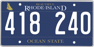 RI license plate 418240