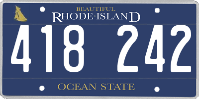 RI license plate 418242