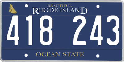 RI license plate 418243