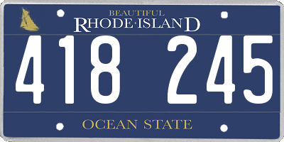 RI license plate 418245