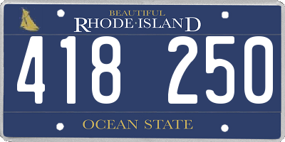 RI license plate 418250