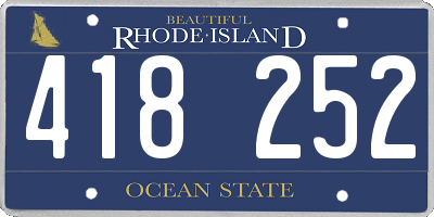 RI license plate 418252