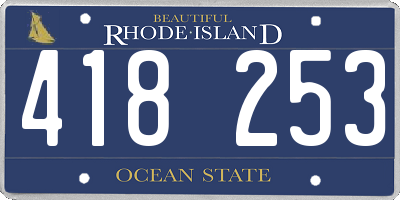 RI license plate 418253