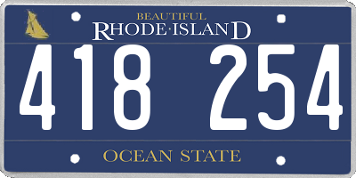 RI license plate 418254