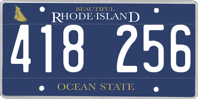 RI license plate 418256