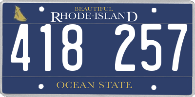 RI license plate 418257