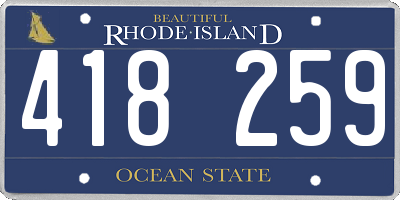 RI license plate 418259