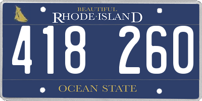 RI license plate 418260