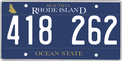 RI license plate 418262