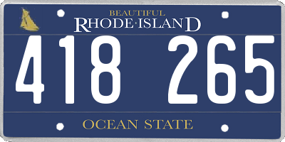RI license plate 418265