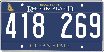 RI license plate 418269