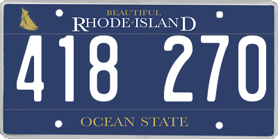 RI license plate 418270