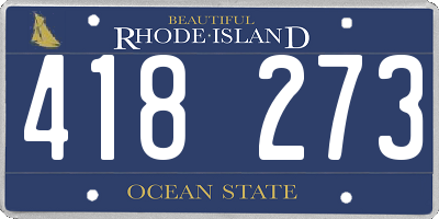 RI license plate 418273