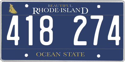RI license plate 418274