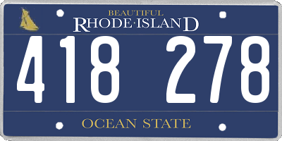 RI license plate 418278