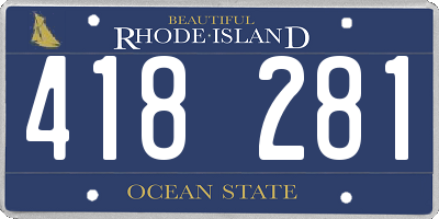 RI license plate 418281