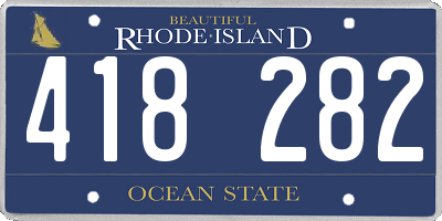 RI license plate 418282