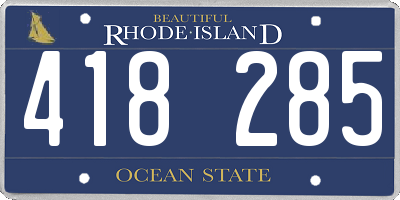 RI license plate 418285