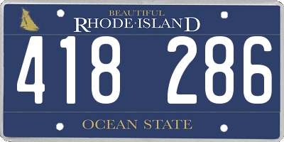 RI license plate 418286