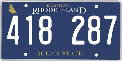 RI license plate 418287
