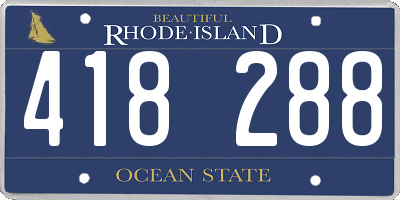 RI license plate 418288