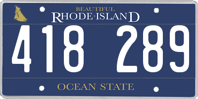RI license plate 418289