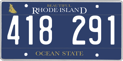 RI license plate 418291