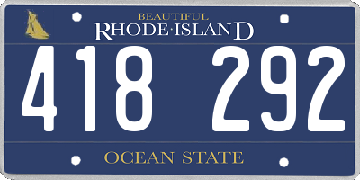 RI license plate 418292